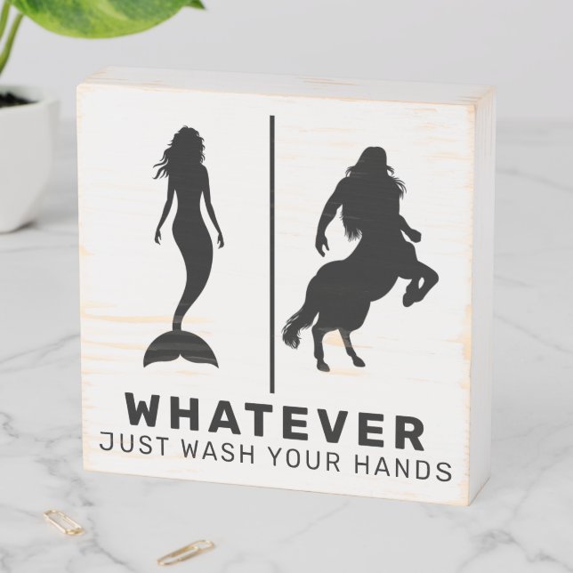 Wash Your Hands | Funny Bathroom Restroom Sign (In Situ Horizontal)