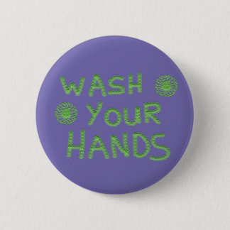 Wash Your Hands Germ Virus Text Button