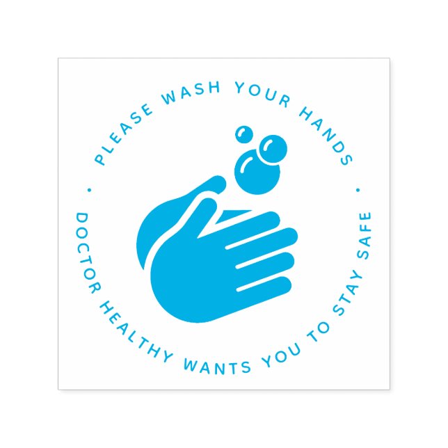 Wash Your Hands - Hand Washing Coronavirus & Flu Self-inking Stamp (Design)