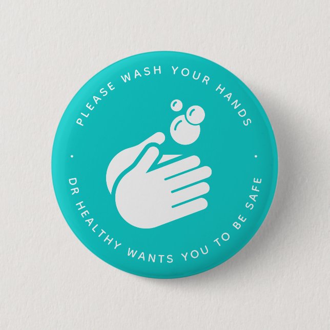 Wash Your Hands - Hand Washing Doctor Health & Flu Button (Front)