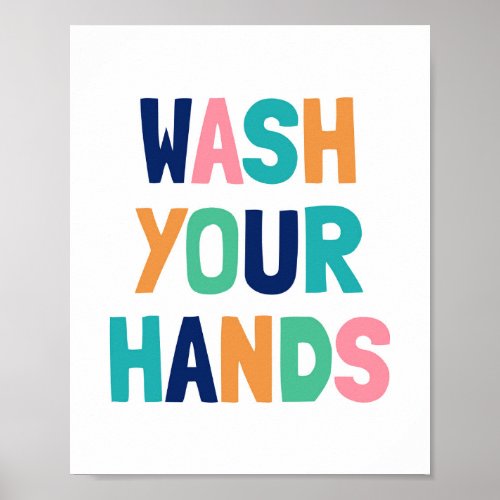 Wash Your Hands Kids Bathroom Decor