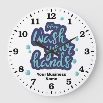 Wash Your Hands Personalized Clock by NiceTiming at Zazzle