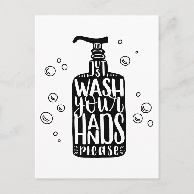 Wash Your Hands Please Postcard (Front)