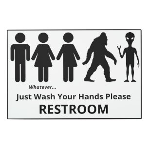 Wash Your Hands Restroom Metal Sign