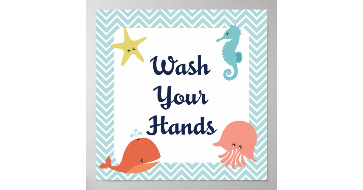 wash hands sign for kids