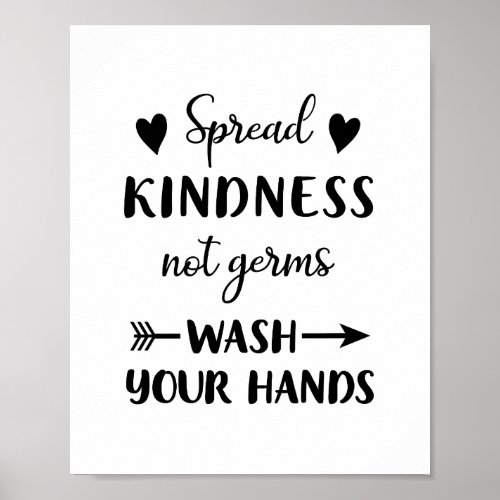 Wash Your Hands Sign _ Bathroom Art Poster