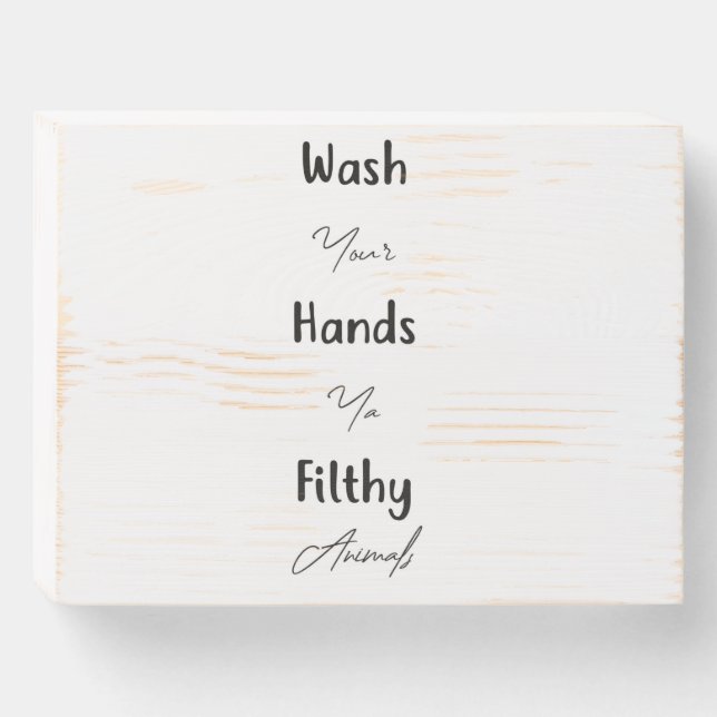 Wash your hands sign for bathroom  (Front Horizontal)