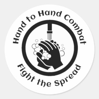 Wash your hands stop the spread classic round sticker