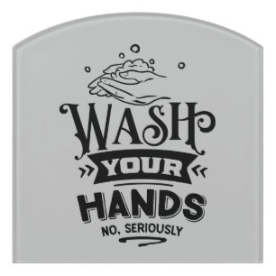 Wash your hands word art door sign