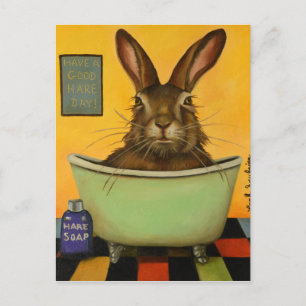 Wash Your Hare Postcard