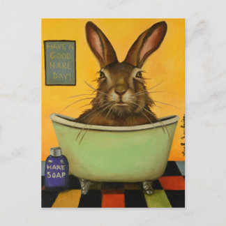 Wash Your Hare Postcard