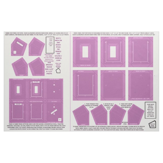 washable fabric no sew radiant orchid photo frames (Fat Quarter)