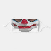 Washable, fun image of clown red nose and red lips adult cloth face mask (Front, Folded)