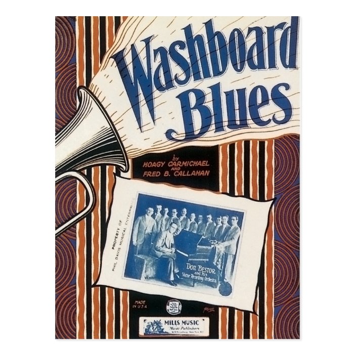 Washboard Blues Vintage Song sheet Cover Postcard