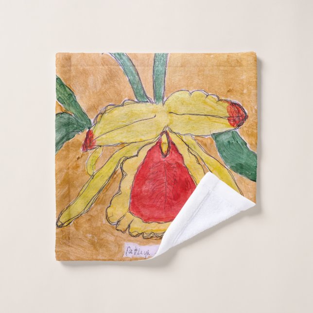 Washcloth with abstract botanical design (Wash Cloth)