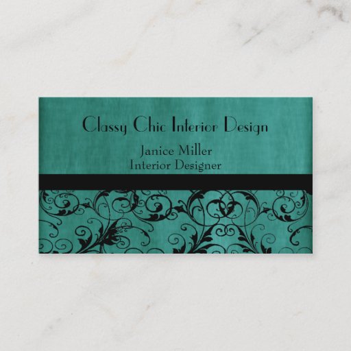 Customizable Washed Aqua Green Patterned Business Card