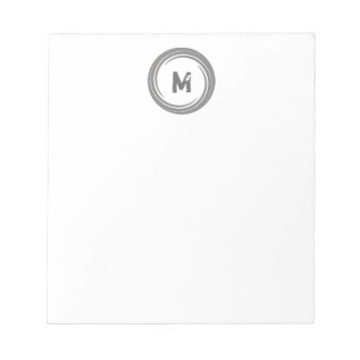 Washed Away! Gray Monogram Notepad
