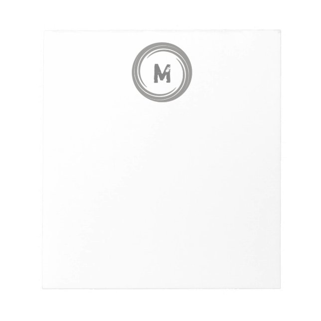 Washed Away! Gray Monogram Notepad (Front)