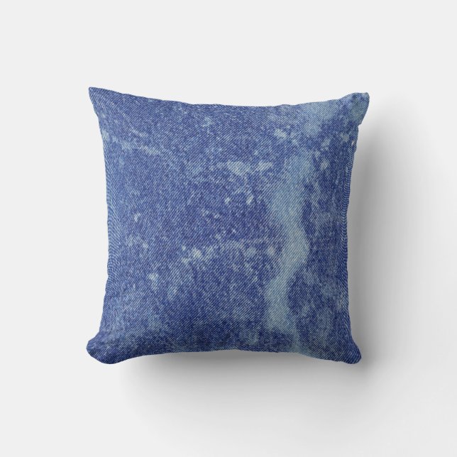 Washed Denim Design #12 @ Emporio Moffa Throw Pillow (Front)