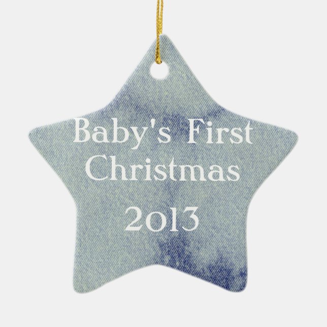 Washed Denim Design #1 at Emporio Moffa Ceramic Ornament (Front)