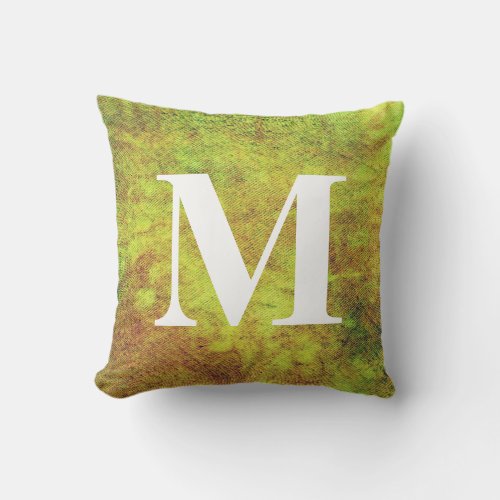 Washed Denim Design 5 with Monogram Throw Pillow