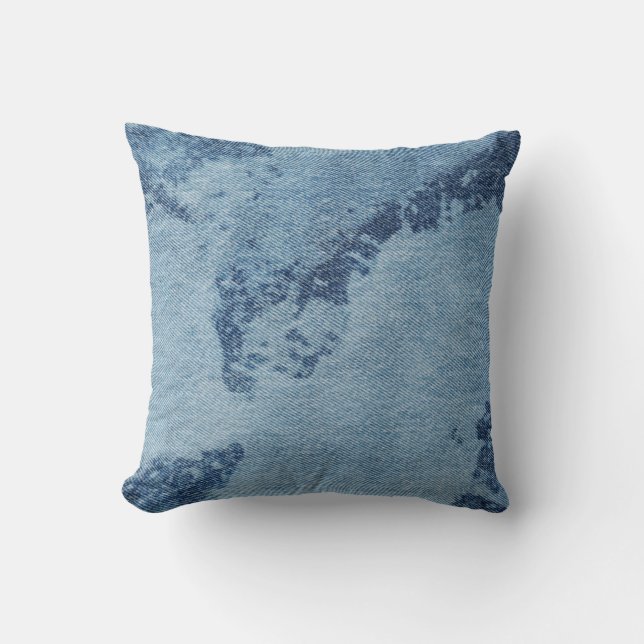 Washed Denim Design #9 @ Emporio Moffa Throw Pillow (Front)