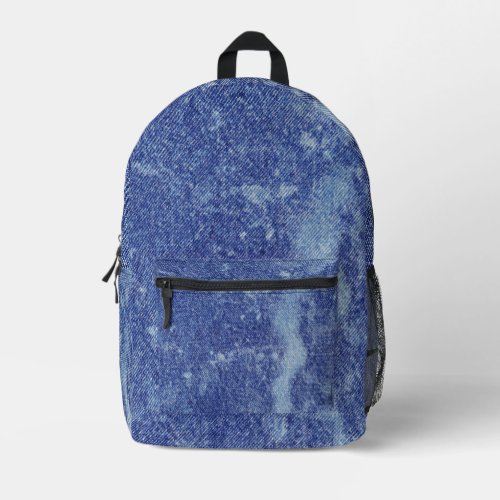 Washed Denim Design No 12  Emporio Moffa Printed Backpack