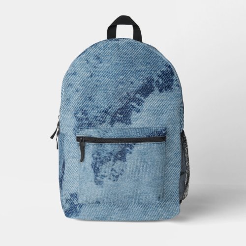 Washed Denim Design No 9  Emporio Moffa Printed Backpack