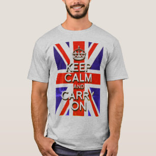 washed look Union Jack Flag keep Calm and Carry T-Shirt