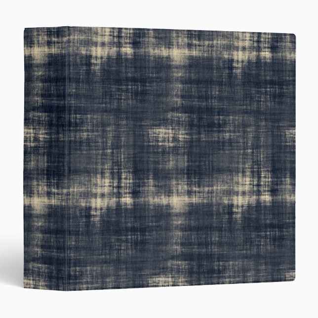 Washed Out Dark Blue Fabric 3 Ring Binder (Front/Spine)
