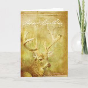 Washed Painting Deer Birthday Card