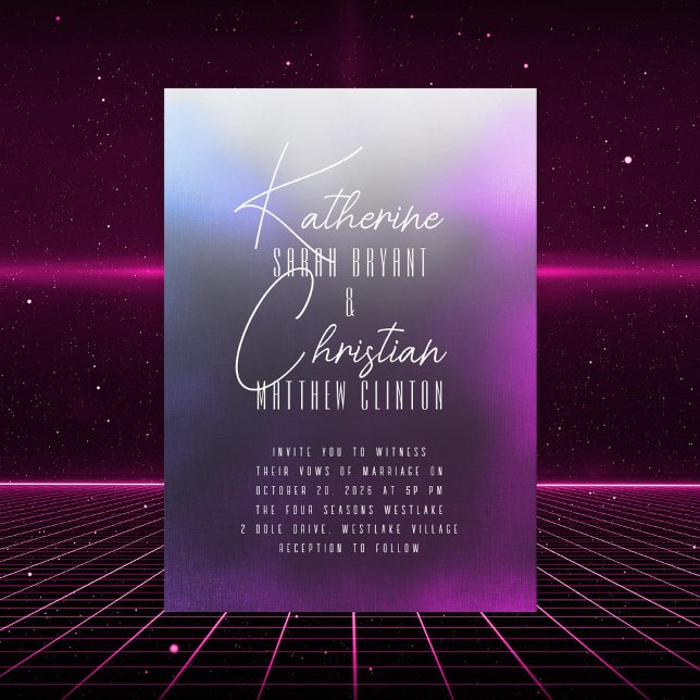 Washed Purple Fog Wedding Invitation (Creator Uploaded)