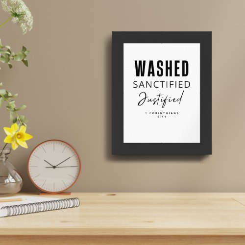 Washed Sanctified Justified_ 1 Corinthians 611 Framed Art