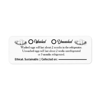 Washed Unwashed Chicken Egg Carton Packaging Label