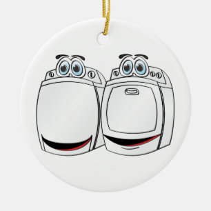 Washer Dryer Cartoon Ceramic Ornament