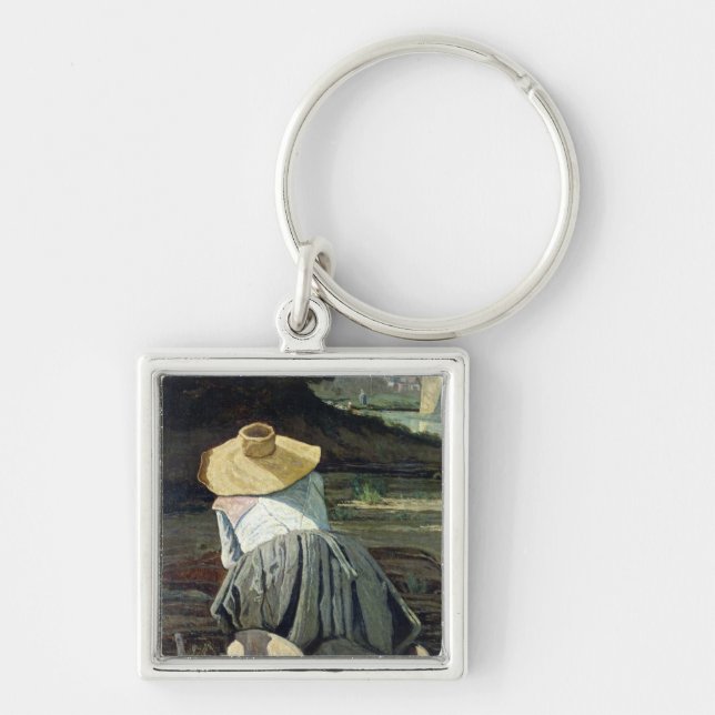 Washerwoman by the River, 1860 Keychain (Front)