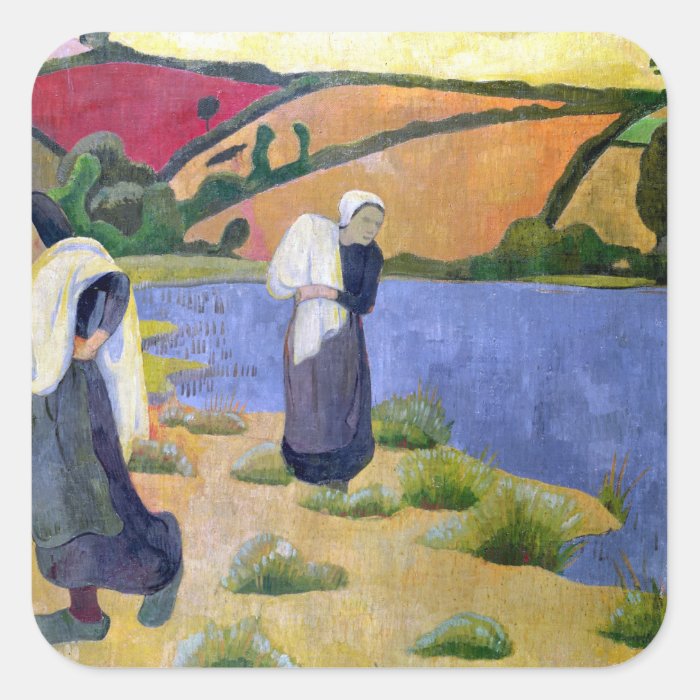 Washerwomen at the Laita River near Pouldu Sticker