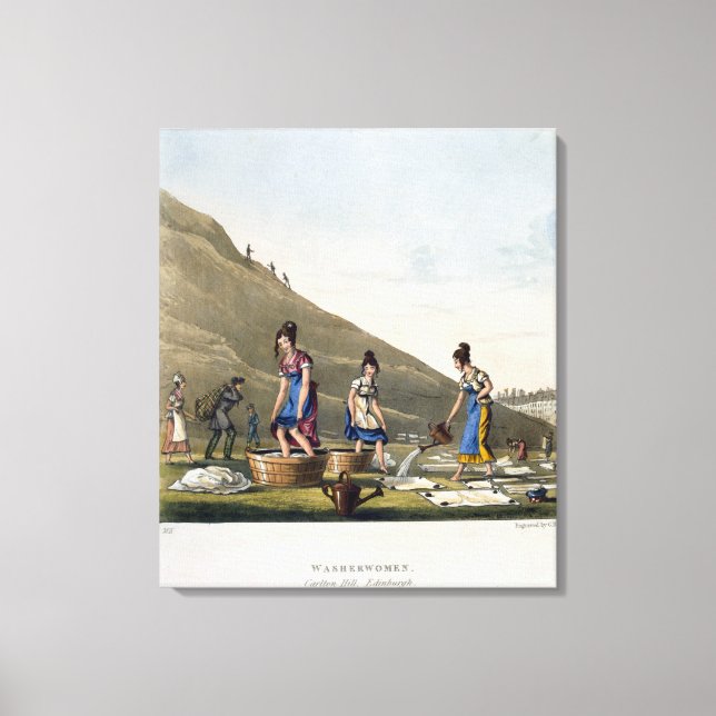 Washerwomen, Calton Hill, Edinburgh, from 'Airy No Canvas Print (Front)