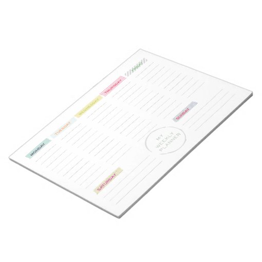 Washi Tape Weekly Planner Notepad Zazzle