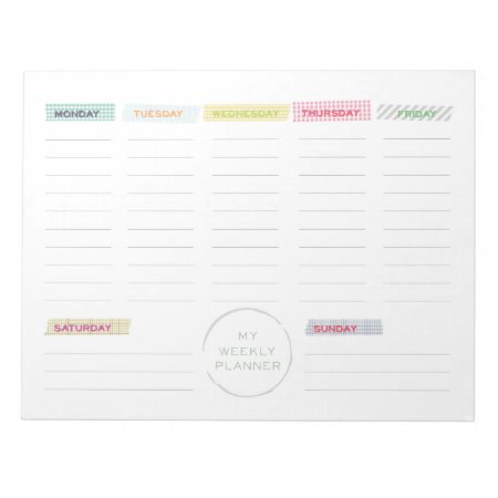 Washi Tape Weekly Planner Notepad