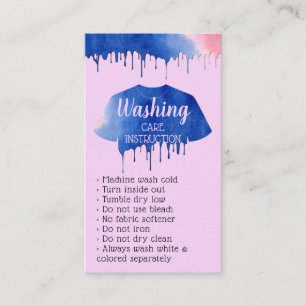 Washing Care Instruction Apparel Clothing Lilac Business Card