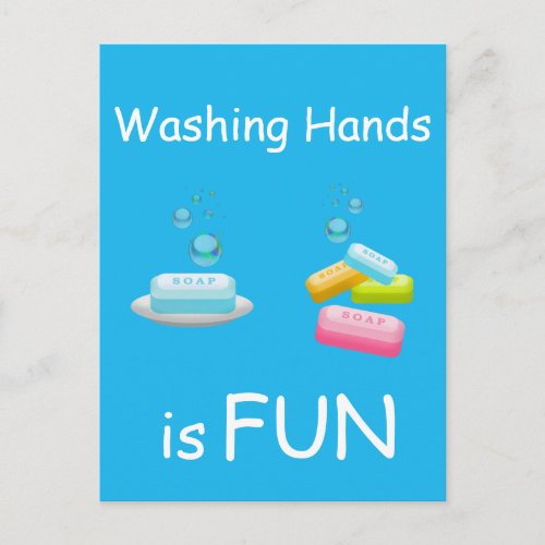 Washing Hands is FUN Corona Virus Safety Cute Postcard