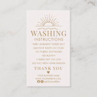 Washing Instructions Clothing Shirt Care with Sun