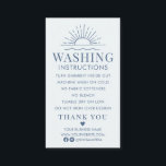 Washing Instructions Clothing Shirt Care with Sun  Business Card<br><div class="desc">Provide your customers with washing instructions for their new shirt or garment with these personalized cards. Perfect for packaging with orders! These care cards include sun and wave art paired with modern typefaces.</div>
