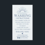 Washing Instructions Clothing Shirt Care with Sun  Business Card<br><div class="desc">Provide your customers with washing instructions for their new shirt or garment with these personalized cards. Perfect for packaging with orders! These care cards include sun and wave art paired with modern typefaces.</div>