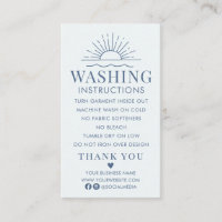 Washing Instructions Clothing Shirt Care with Sun 