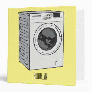 Washing machine cartoon illustration  3 ring binder