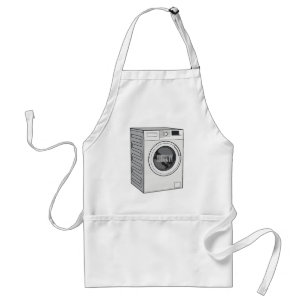 Washing machine cartoon illustration adult apron