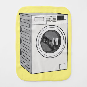 Washing machine cartoon illustration  baby burp cloth