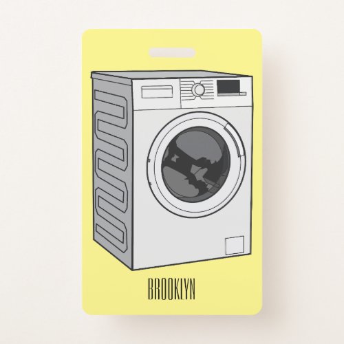 Washing machine cartoon illustration  badge